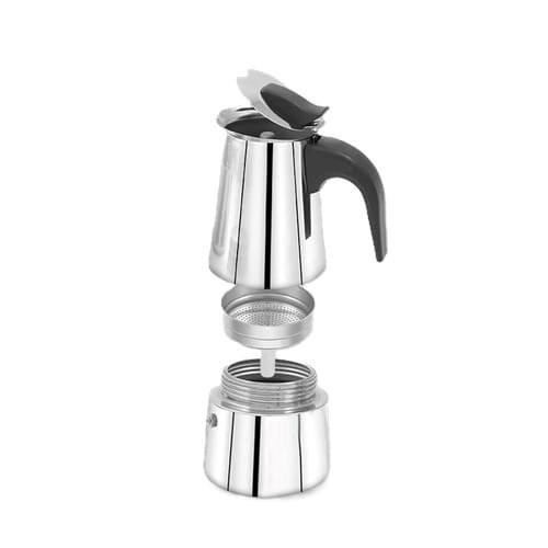 Maestro Brikka Moka-kande 450 ml – sort/rustfrit stål, til induktion