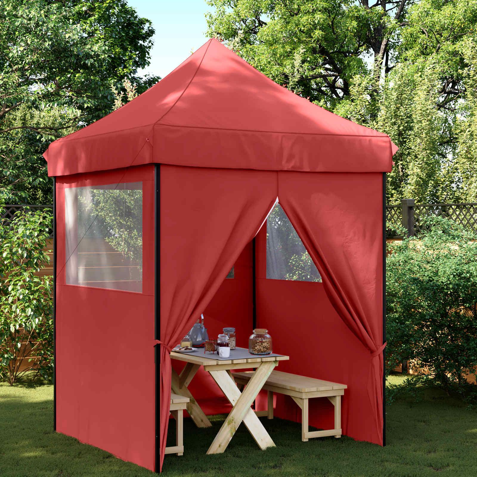 Pop-up festtelt i bordeaux - 200 × 200 × 306 cm, Oxford-stof