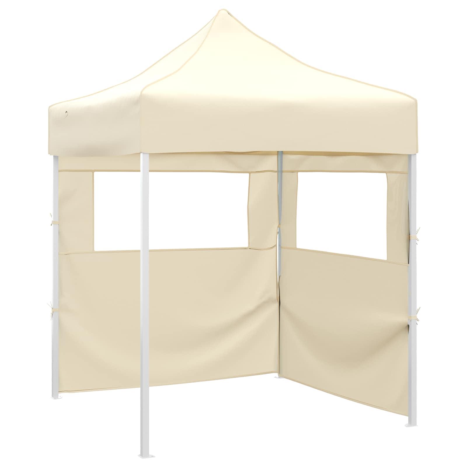 Pop-up festtelt i creme 200 x 200 x 315 cm - 600D Oxford med pulverlakeret stålramme