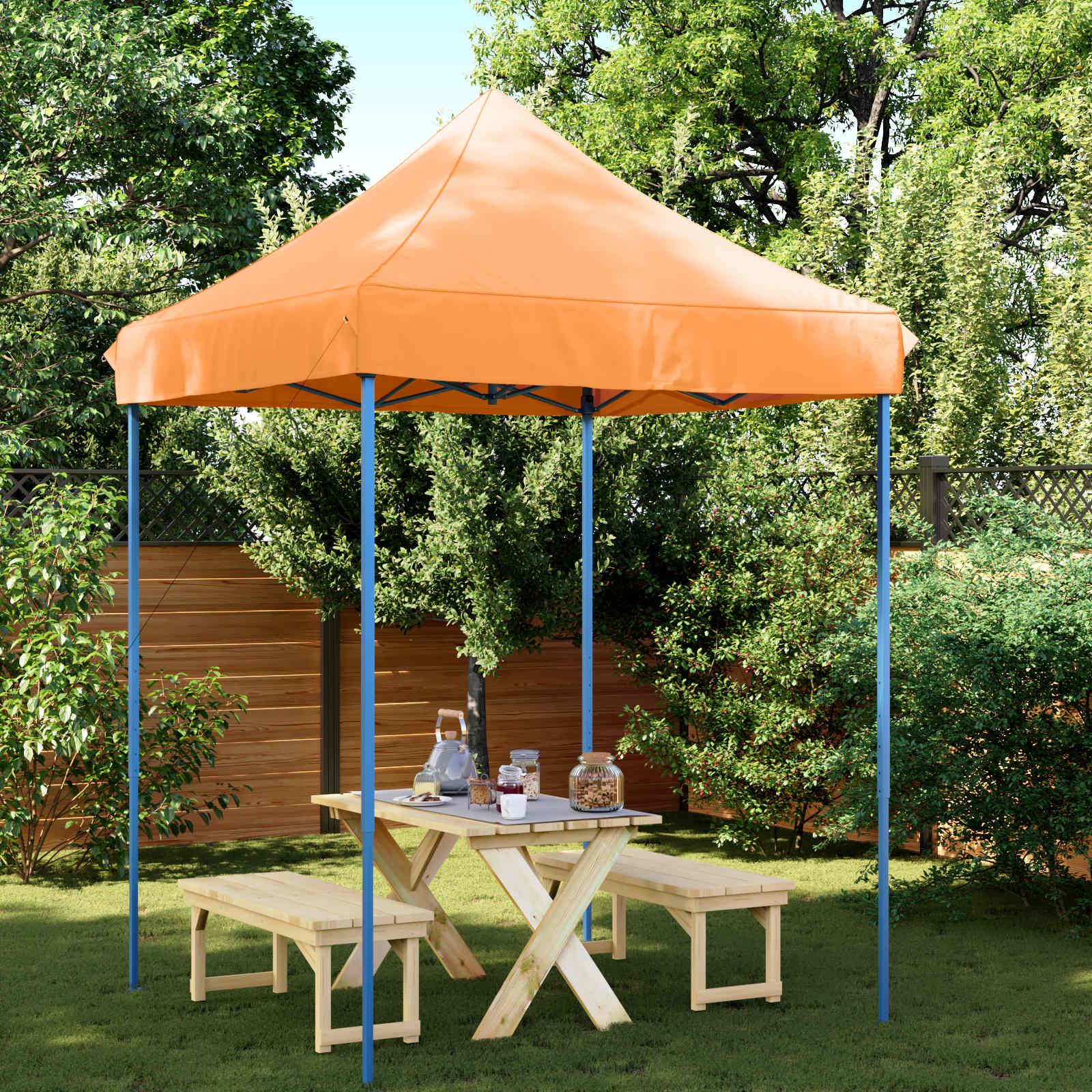 Party telt - orange pop-up pavillon 200 × 200 × 306 cm i Oxford-stof