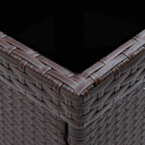 Havebord polyrattan brun