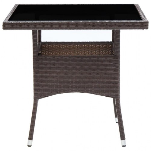Havebord polyrattan brun