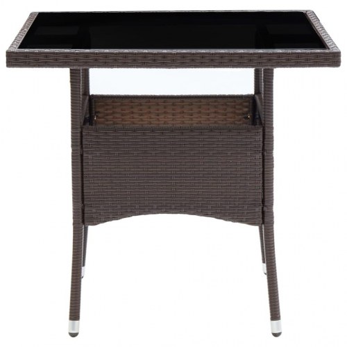 Havebord polyrattan brun