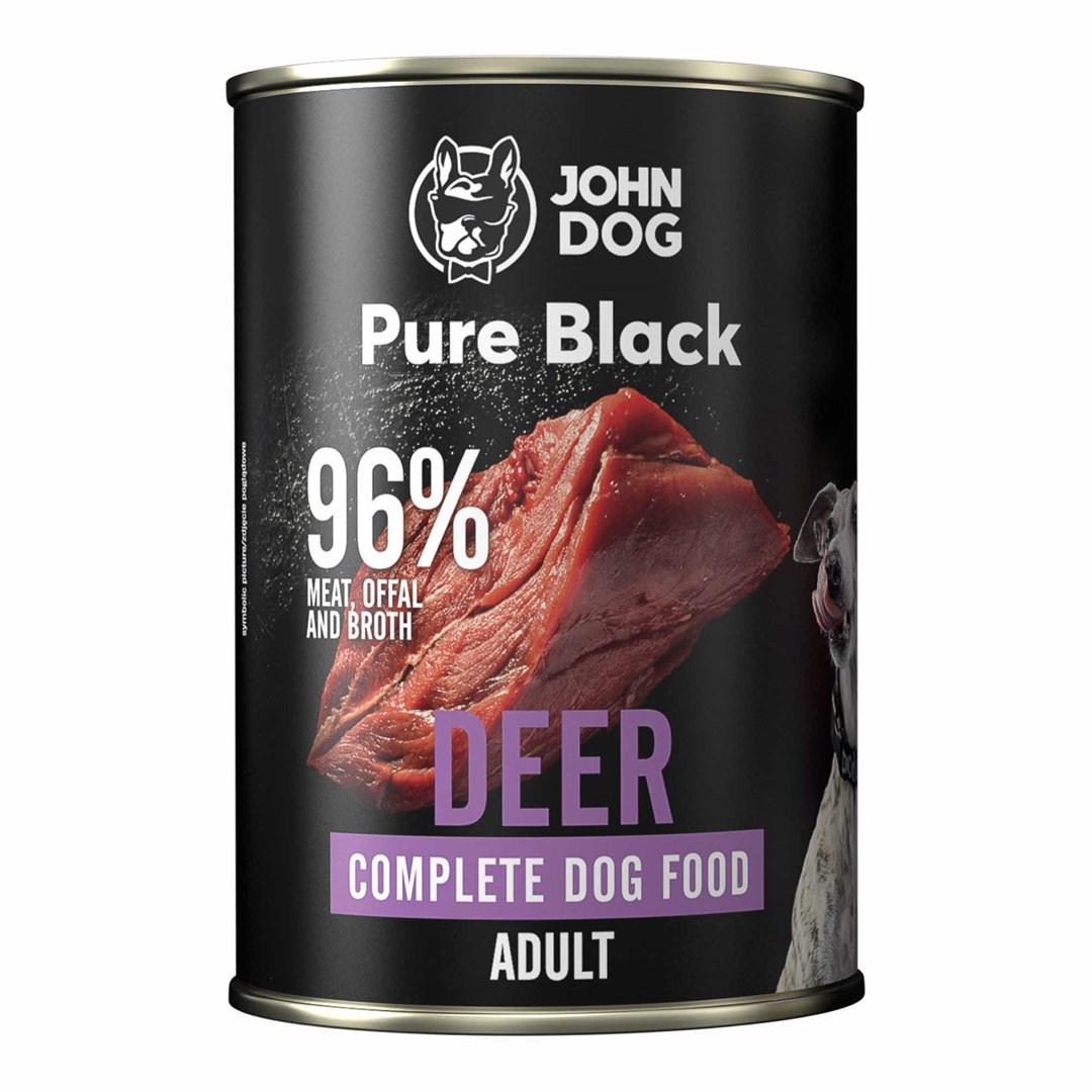 JOHN DOG Pure Black Rådyr – vådfoder til hunde 400 g
