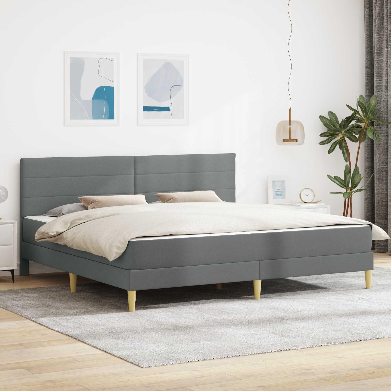 Sengestel Mørkegrå 180 x 200 cm Polyester