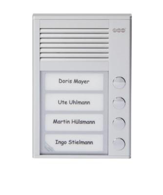 Auerswald TFS Dialog 214 dørtelefon i aluminium - 4 knapper, vægmontering