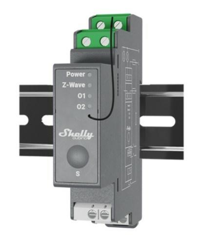 Shelly Qubino Wave Pro 2 - Z-Wave relæ, 2 kanaler med potentialfrit kontaktsæt (110-240VAC)