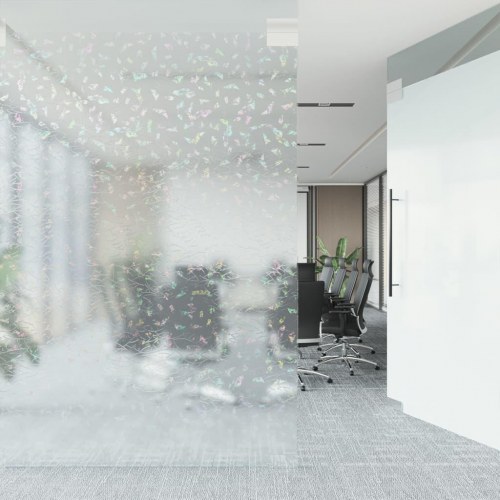 Vinduesfolie 60x2000 cm PVC 3D-regnbuemønster matteret