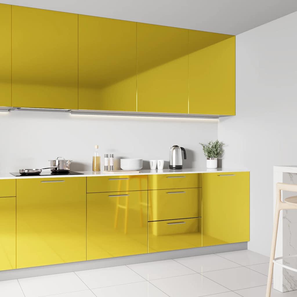 Selvklæbende folie til møbler 500x90 cm PVC gylden højglans billede