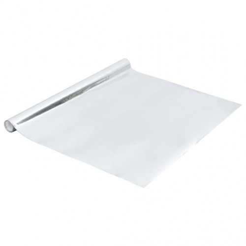 Selvklæbende møbelfolie 500×90 cm - PVC, højglans sølv