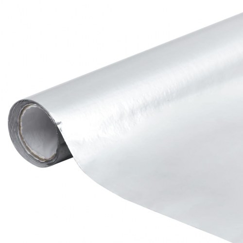 Selvklæbende møbelfolie 500×90 cm - PVC, højglans sølv