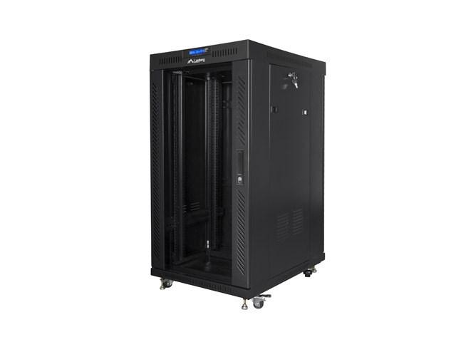 Lanberg FF01 series - rack - 600 x 800 flat pack with glass door LCD - 22U