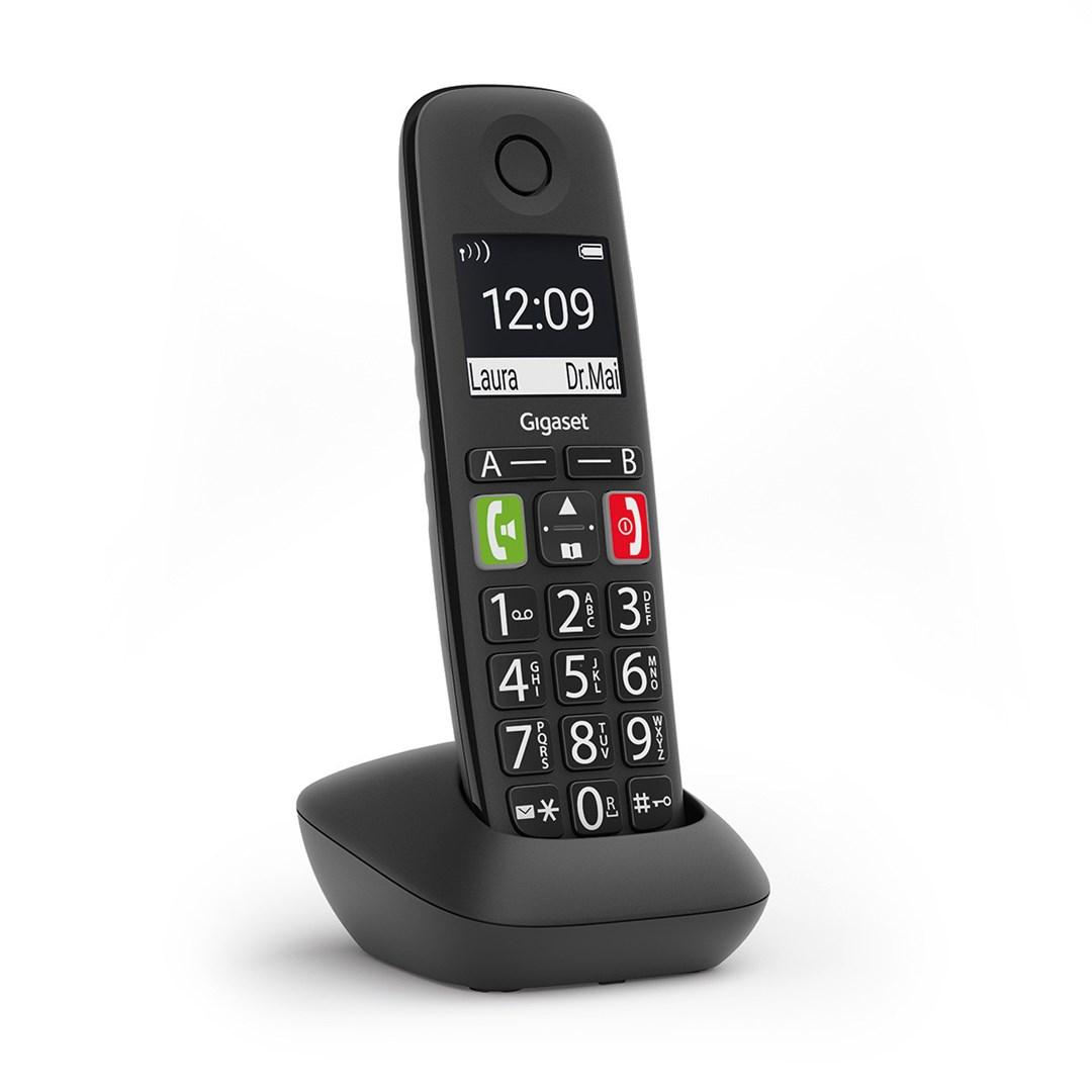 Gigaset E290HX trådløs Analog/DECT fastnettelefon med nummervisning – Sort billede