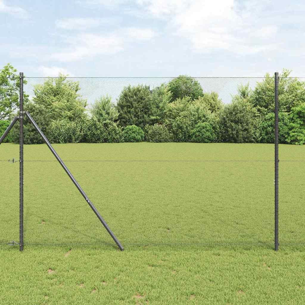 Hegnspæl Grå 10 x 1,5 m (13 mm mesh) Stål og PVC