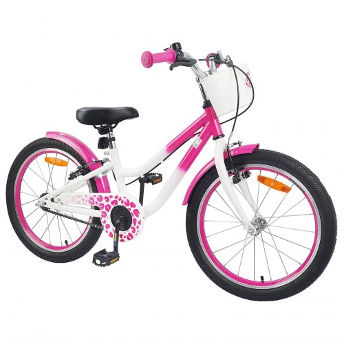 Børnecykel 18 tommer til 5-7 år gammel Mørk pink