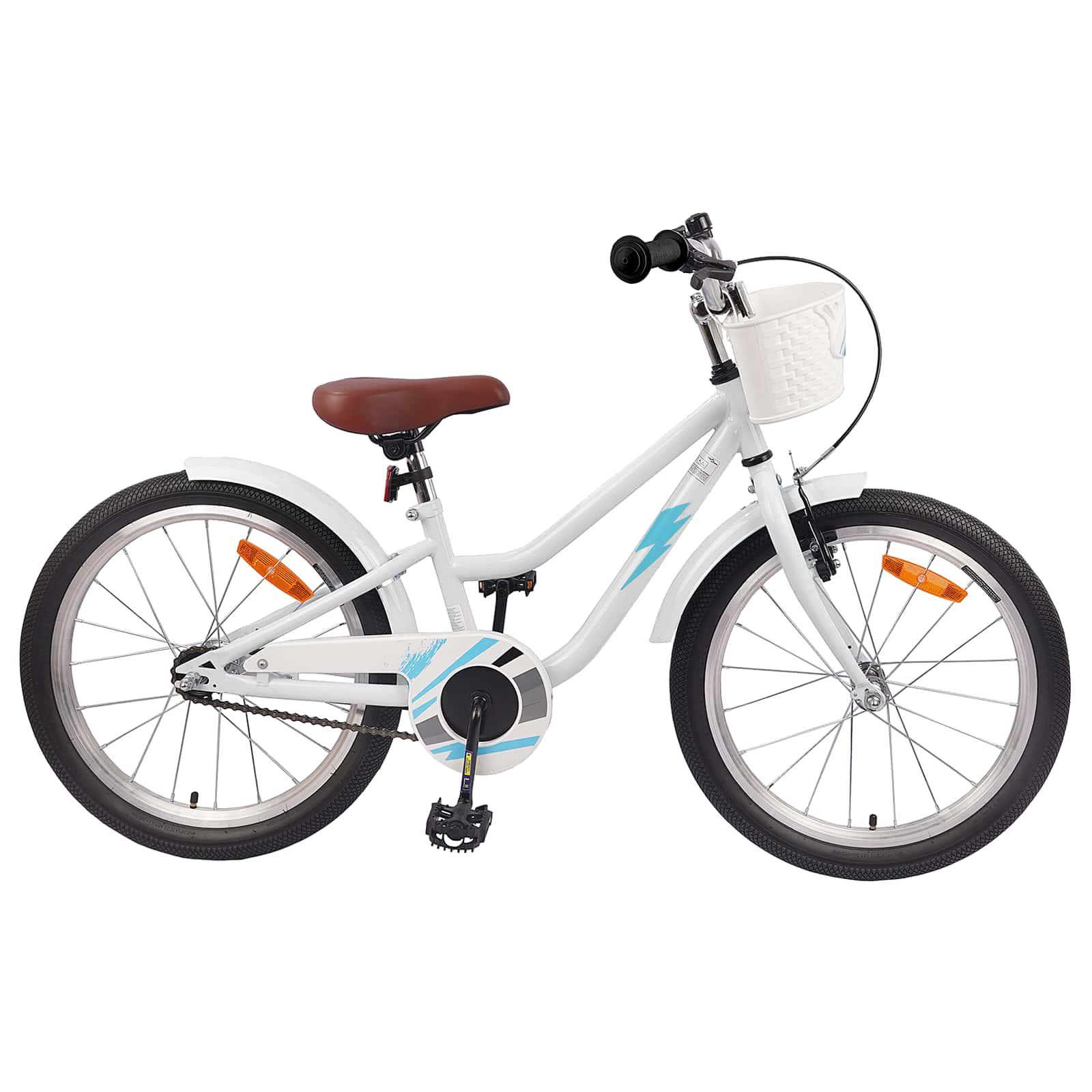 Børnecykel 18 tommer til 5-7 år gammel Hvid