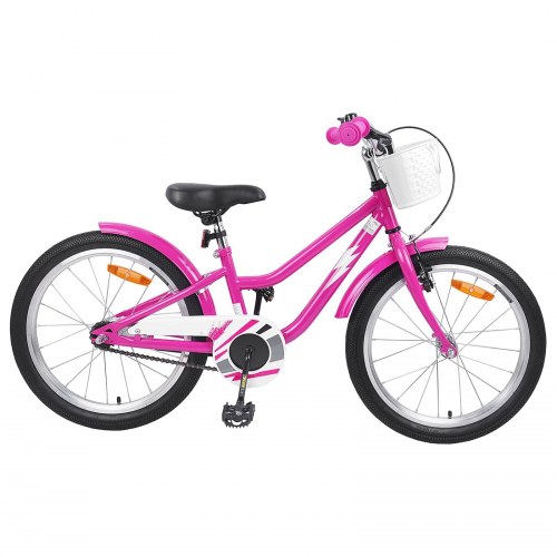 Børnecykel 18 tommer til 5-7 år gammel Mørk pink