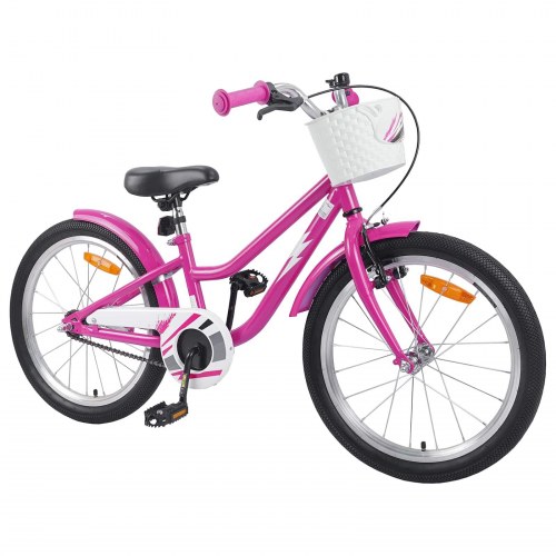 Børnecykel 18 tommer til 5-7 år gammel Mørk pink