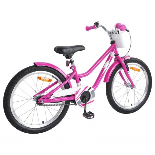 Børnecykel 18 tommer til 5-7 år gammel Mørk pink
