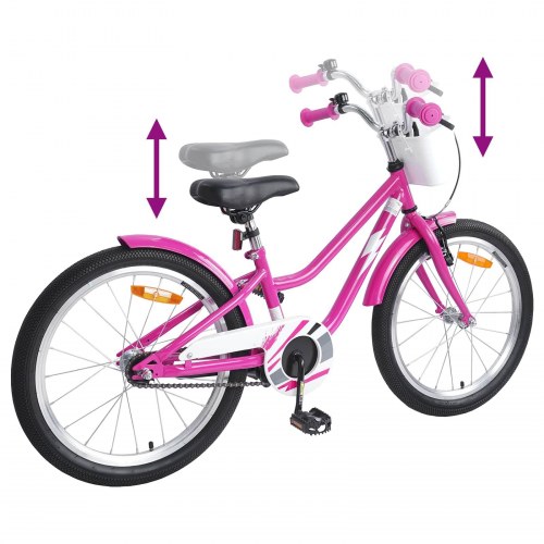 Børnecykel 18 tommer til 5-7 år gammel Mørk pink