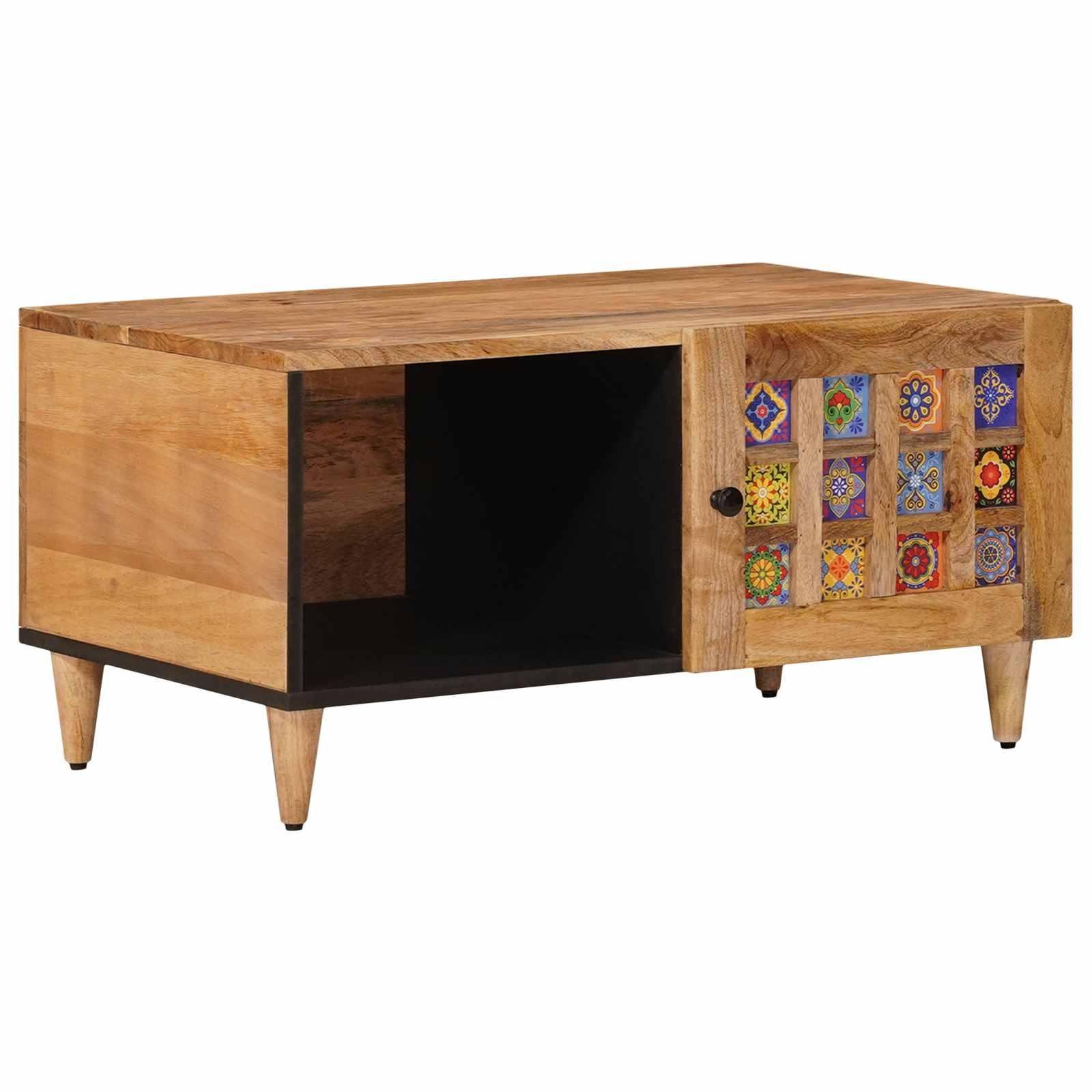Sofabord Naturfarvet 80 x 50 x 40 cm Massivt mangotræ