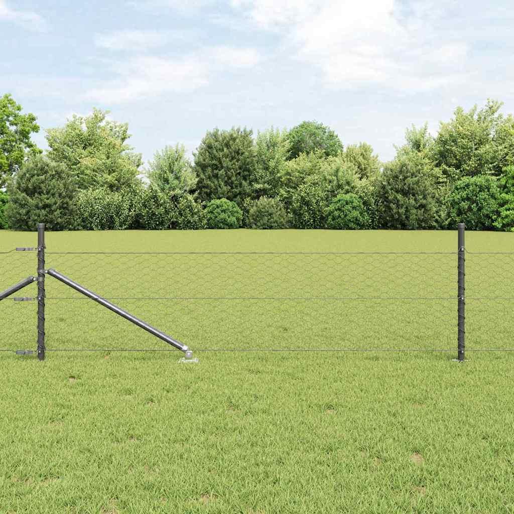 Hegnspæl Grå 10 x 0,8 m (36 mm net) Stål og PVC