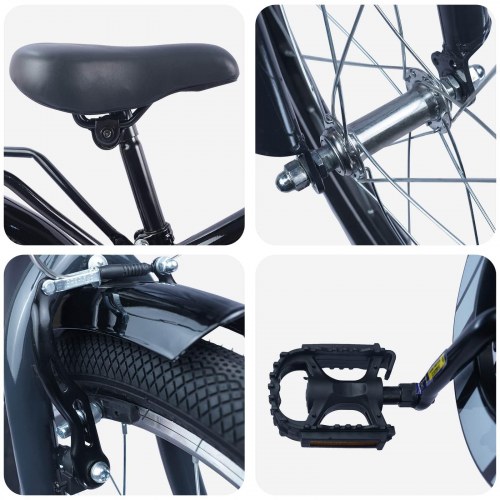 Børnecykel 18 tommer til 5-7 år gammel Sort