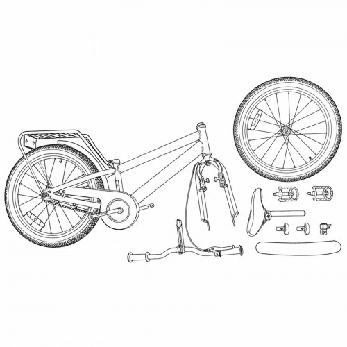 Børnecykel 18 tommer til 5-7 år gammel Sort