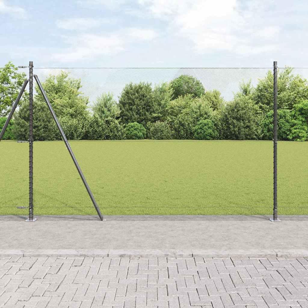 Hegnspæl Grå 10 x 1,5 m (13 mm mesh) Stål og PVC