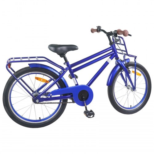 Børnecykel 18 tommer til 5-7 år gammel Mørk blå