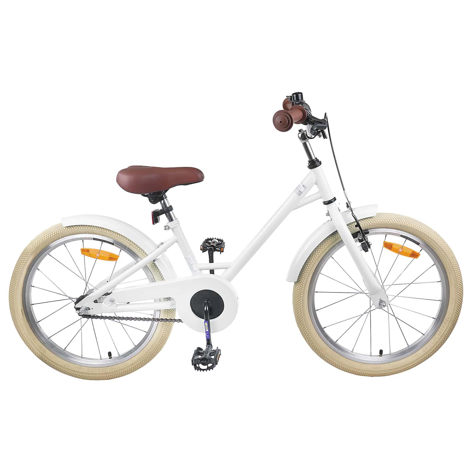 Børnecykel 18 tommer til 5-7 år gammel Hvid