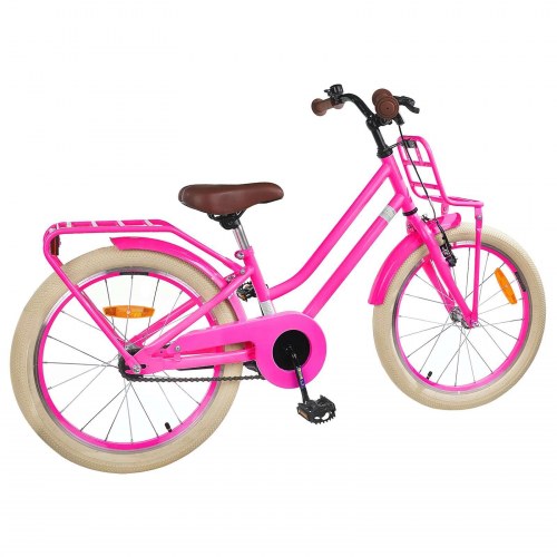 Børnecykel 18 tommer til 5-7 år gammel Mørk pink