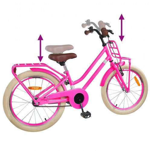 Børnecykel 18 tommer til 5-7 år gammel Mørk pink