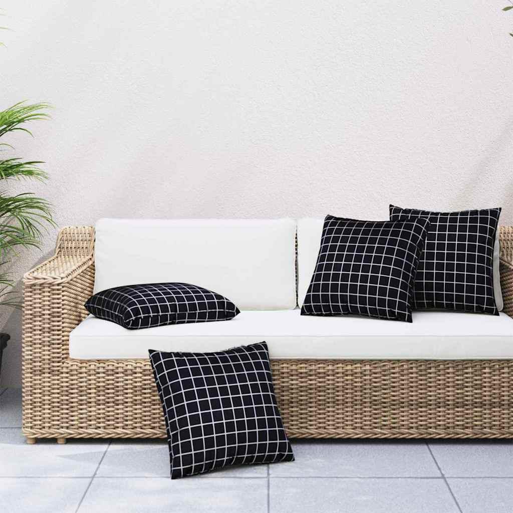 Scatter Puder Ternet 4 stk Sort Tjek 40 x 40 cm Polyesterstof