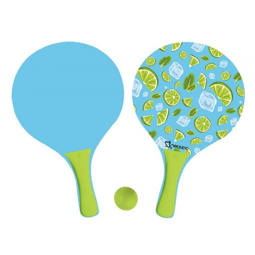 Marbueno strandsæt med bats og bold - multifarvet træ, 38 × 24 cm