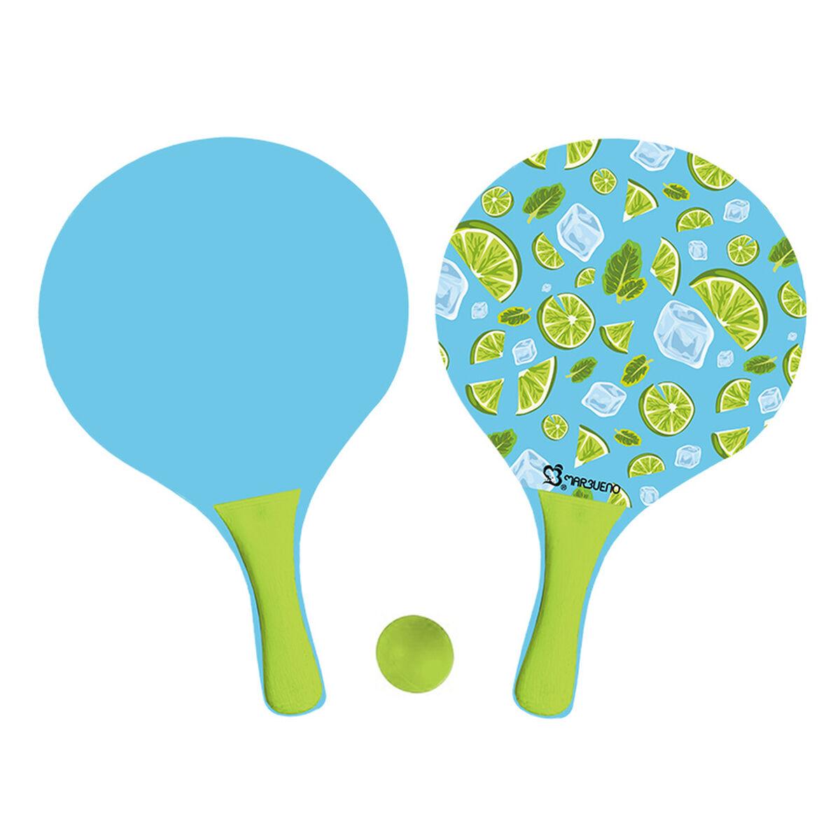 Marbueno strandsæt med bats og bold - multifarvet træ, 38 × 24 cm