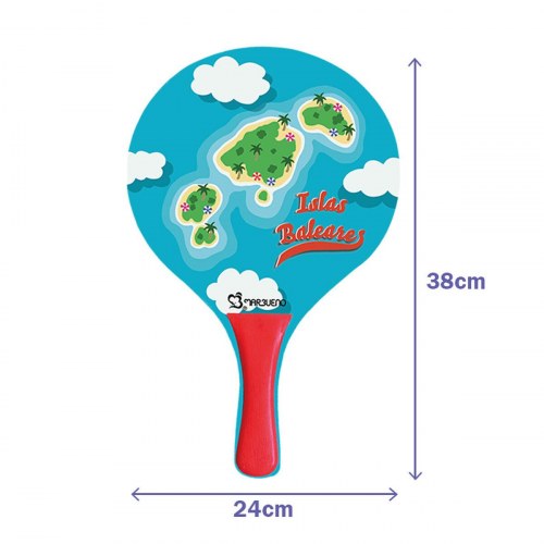 Marbueno strandsæt med bat og bold - multifarvet træ, 38 × 24 cm