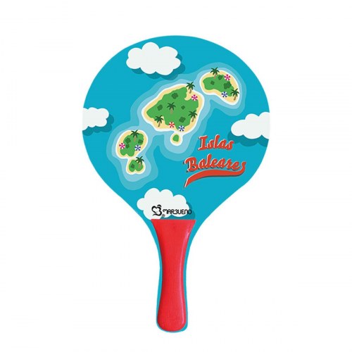 Marbueno strandsæt med bat og bold - multifarvet træ, 38 × 24 cm