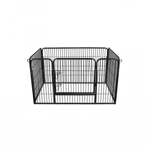 Hvalpe løbegård i metal – sort, 122 × 80 × 70 cm (PPK04BK)