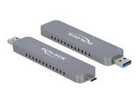 DeLOCK ekstern M.2 NVMe kabinet - USB‑C/USB 3.2 Gen 2 - sølv billede