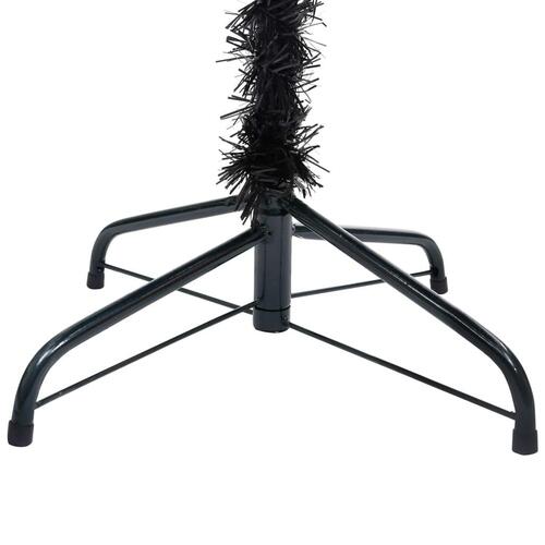 Kunstigt juletræ med lys og kuglesæt 240 cm PVC sort
