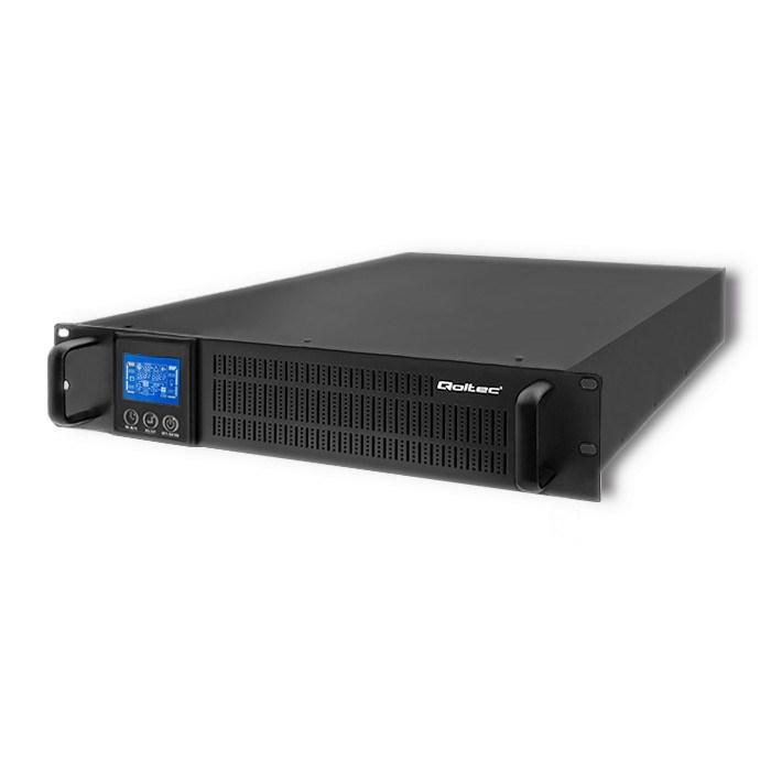 Qoltec 53947 UPS til rack – 3 kVA / 2.400 W med LCD billede