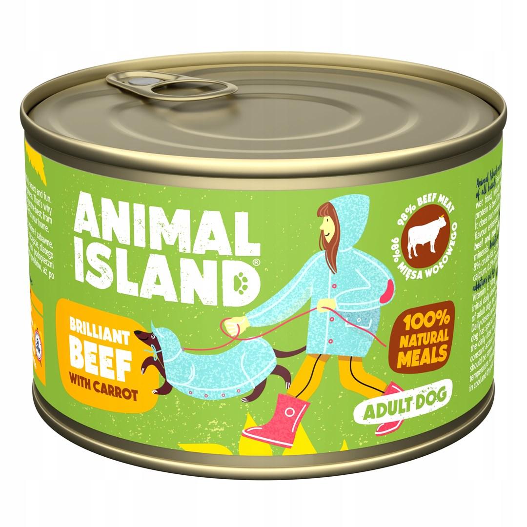 ANIMAL ISLAND vådfoder til hund - Oksekød med gulerod, 410 g