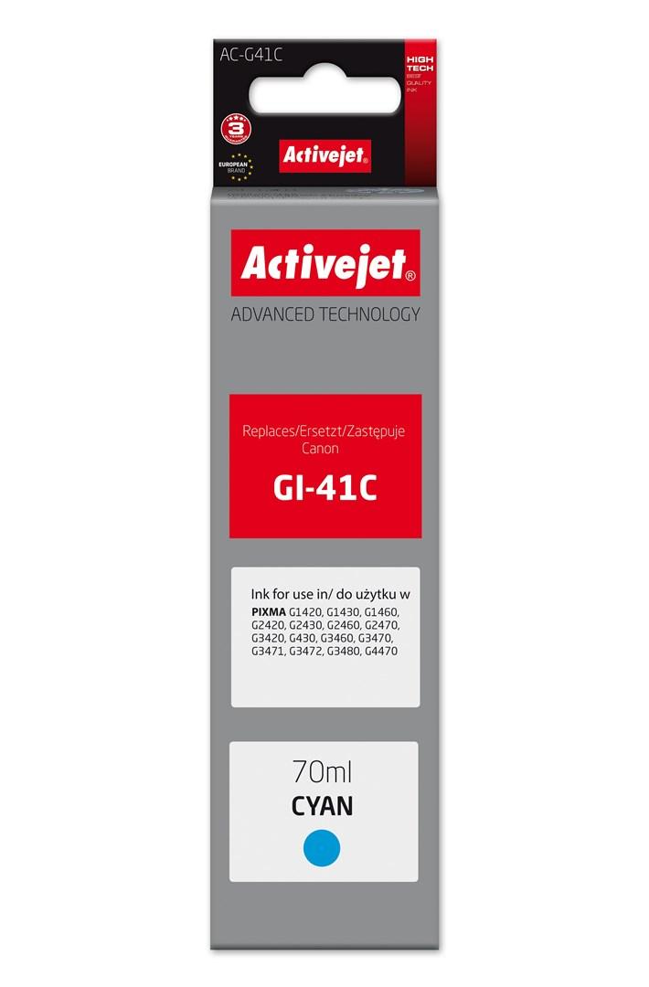 Activejet AC-G41C blækflaske – erstatning for Canon GI-41C, cyan 70 ml (Supreme)