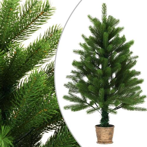 Kunstigt juletræ med lys og kuglesæt 90 cm grøn