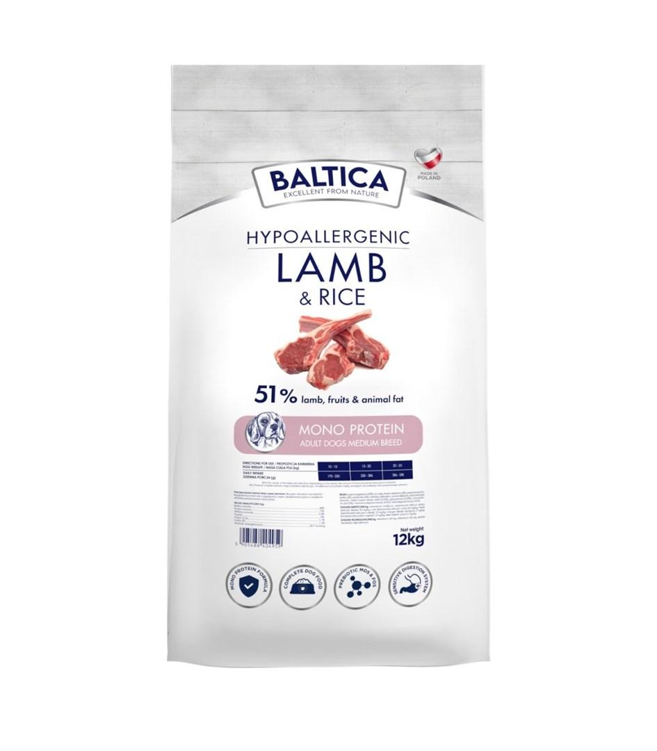 BALTICA Nutraceutic Hypoallergenic Lamb & Rice M – tørfoder til voksne hunde, 12 kg