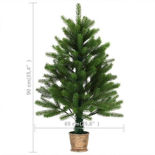 Kunstigt juletræ med lys og kuglesæt 90 cm grøn