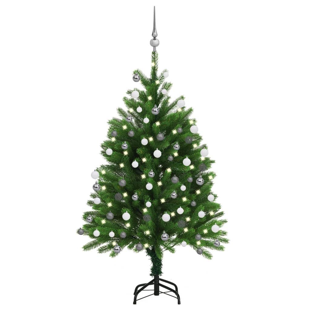 Se Kunstigt juletræ med lys og kuglesæt 120 cm grøn hos Boligcenter.dk