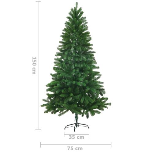Kunstigt juletræ med lys og kuglesæt 150 cm grøn