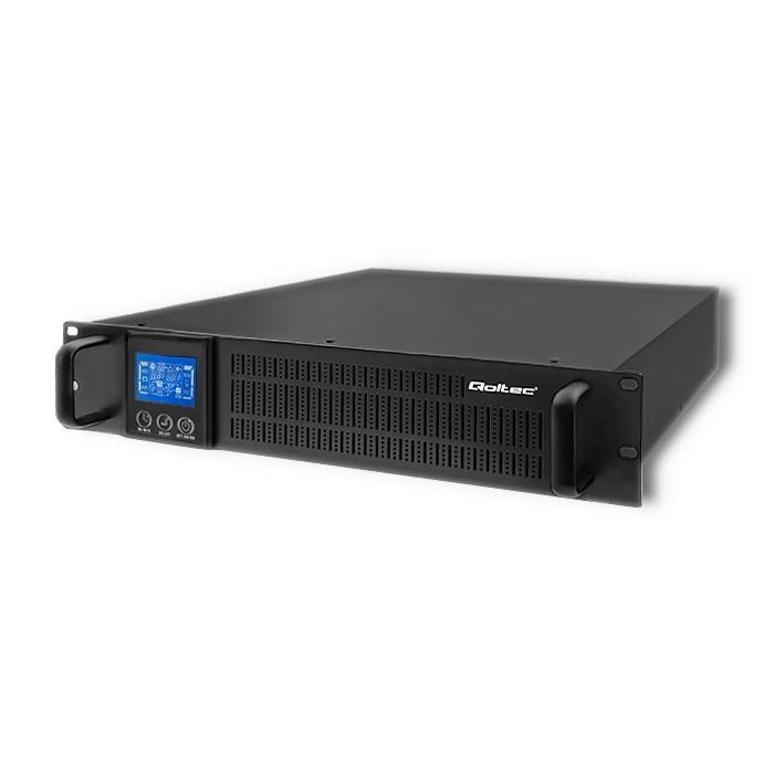Qoltec 53945 UPS til rack – 1 kVA / 800 W med LCD billede